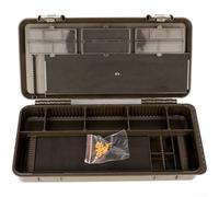 HomeVortex Scatola per attrezzatura da pesca in plastica ABS per carpa per chod rig rig, supporto portatile con chiusura a scatto sicura, custodia nera 30 x 20 x 7 cm