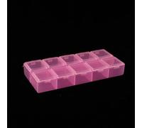 HomeVortex Scatola portaoggetti in plastica trasparente con 10 scomparti a griglia, organizer con serratura per viti, gioielli, perline, nail art e parti elettroniche, custodia portatile in PP 13,2 x