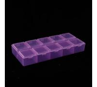 HomeVortex Scatola portaoggetti in plastica trasparente con 10 scomparti a griglia, organizer con serratura per viti, gioielli, perline, nail art e parti elettroniche, custodia portatile in PP 13,2 x
