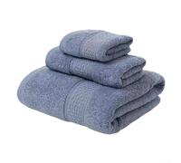 HomeVortex Set completo di 3 asciugamani da bagno di lusso morbidezza e assorbimento superiore per il tuo bagno (blu)