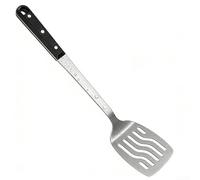 HomeVortex Set di 4 utensili da cucina in acciaio inossidabile, manico nero perlato resistente al calore, spatola, mestolo, schiumarola, colino, per cucina e ristorante