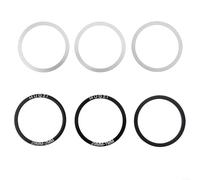 HomeVortex Set di 6 rondelle per movimento centrale della bici, 24/29/30 mm, distanziali in lega di alluminio in acciaio inox per BB86 BB91 BB92 BB30 PF30 riparazione guarnitura argento nero (29 mm)