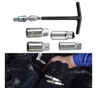 HomeVortex Set di chiavi a bussola con impugnatura a T, in acciaio, finitura antiruggine, impugnatura ergonomica, design compatto e portatile, per la rimozione delle scintille automobilistiche e le