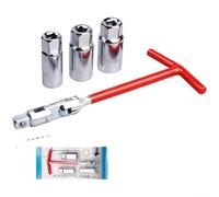 HomeVortex Set di chiavi a bussola regolabili, con attacco da 3/8", kit di chiavi a bussola multi-formato in acciaio con bussole da 14 mm, 16 mm, 18 mm, 21 mm, impugnatura ergonomica a T, per auto (4