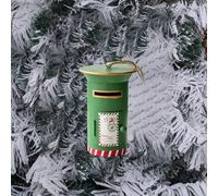 HomeVortex Set di mini decorazioni per cassetta postale per le vacanze, decorazioni per albero di Natale, accenti per la casa festiva, con porta apribile (verde)