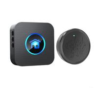 HomeVortex Sistema di comunicazione per animali domestici, con funzione di memoria, pulsante attivato al tocco, campanello wireless per addestramento al vasino, colore nero (1 ricevitore + 1 pulsante)