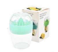 HomeVortex Spremiagrumi manuale con beccuccio per versare, pressa manuale portatile per limone, arancia, frutta, per una facile pulizia in plastica ABS, strumento da cucina compatto, 100 x 70 mm, blu