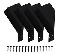 HomeVortex Staffe Pergola 45 Gradi per Pali in Legno 2x4, Nero | Connettore di supporto angolare in ferro resistente, per struttura da giardino, kit hardware nero
