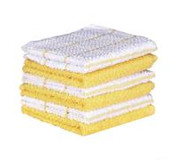 HomeVortex Strofinacci da cucina in morbida spugna di cotone, altamente assorbenti, lavabili in lavatrice, per asciugare piatti e piani di lavoro, 30,5 x 30,5 cm (griglia gialla)