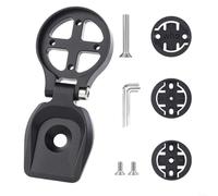 HomeVortex Supporto per manubrio per bicicletta in lega di alluminio per computer GPS Garmin con 3 piastre di base, nero