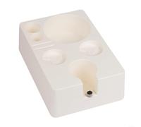 HomeVortex Supporto per pressino da caffè, con altezza regolabile, antiscivolo, per portafiltro espresso, per distributore di tazze dosatrici, organizer da cucina in ABS (58 mm bianco)