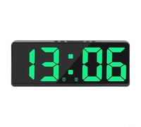 HomeVortex Sveglia digitale a specchio con attivazione vocale, display a LED mostra la temperatura della data, funzione snooze per comodino, decorazione moderna per la casa in ABS nero (guscio nero