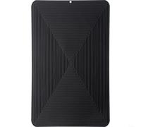 HomeVortex Tappetino di scarico quadrato in silicone, 25 x 40 cm, antiscivolo, resistente al calore, per cucina, piano di lavoro, pentole, bicchieri, facile da pulire, pieghevole, compatto (nero)