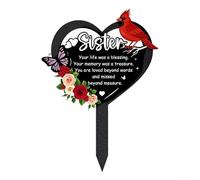 HomeVortex Targa commemorativa in metallo a forma di cuore per papà, impermeabile, con citazione ispiratrice, 20 x 30 cm, decorazione per cimitero funerale (sorella)