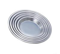 HomeVortex Teglia per pizza in alluminio anodizzato, teglia rotonda per pizze da 15-30 cm, piatto profondo o basso per una distribuzione uniforme del calore, adatta al forno, da cucina, argento (15,2