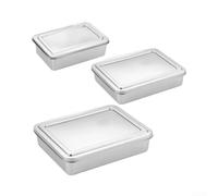 HomeVortex Teglia rettangolare in acciaio inox con coperchio, 36 cm | Per acciaio inossidabile resistente, antiruggine, mantiene la forma, include coperchio aderente, dimensioni 36x27x8cm