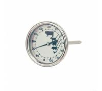 HomeVortex Termometro bimetallico per griglia, in acciaio inox, con quadrante da 5,1 cm, gamma accurata da 32,2 a 536,7 °C, display trasparente anti-appannamento, installazione senza attrezzi, per