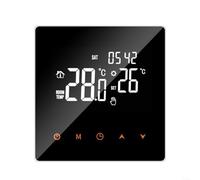 HomeVortex Termostato per riscaldamento a pavimento WiFi, con ampio schermo LCD HD, blocco bambini, materiale ignifugo, per controllo del pavimento domestico, nero (16A)