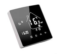 HomeVortex Termostato programmabile, per riscaldamento elettrico a pavimento, schermo tattile a specchio digitale statistico, con 5+1+1 cicli, protezione antigelo e blocco bambini, 16A 3200W, nero