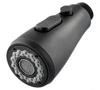 HomeVortex Testa di spruzzo estraibile per rubinetto da cucina, spruzzatore di ricambio in ABS nero con connessione da 1/2", flusso a doppia modalità e ampio spruzzo per tubo miscelatore lavello