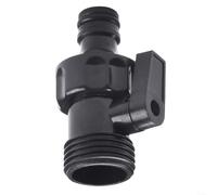 HomeVortex Valvola a 6 punti per irrigazione da giardino, ugello a connessione rapida in plastica con controllo della maniglia, raccordo di irrigazione nero per vasi da fiori e cura delle piante,
