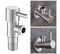 HomeVortex Valvola ad angolo triangolare in acciaio inossidabile 304, valvola di ingresso di arresto dell'acqua a parete per WC bidet lavabo, impianto idraulico ispessito con copertura decorativa