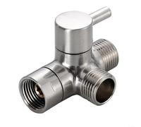 HomeVortex Valvola deviatore doccia a 3 vie in ottone, 1/2 pollice per braccio da bagno NPT splitter per teste fisse e palmari, modalità pausa per risparmiare acqua, per una facile installazione per