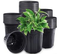 HomeVortex Vasi in plastica per vivai, fori di drenaggio, riutilizzabili, morbidi, per piante grasse, erbe aromatiche, per interni ed esterni, giardinaggio, trapianto, confezione da 40, confezione da