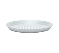 HomeVortex Vassoio rotondo in alluminio per pizza con fori di calore per | Design perforato, crosta ripiena croccante, conduzione termica veloce, alluminio argento, forma rotonda