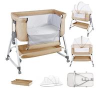 homewell 2 en 1 Lit Cododo Bebe Pliable, Berceau Cododo 0-30 Mois, 6 Réglages de Hauteur, Berceau bébé Mobile Lit d'Appoint, Grand Panier, Apportez UNE moustiquaire (rosa, 80 x 40 x (100-116) cm)