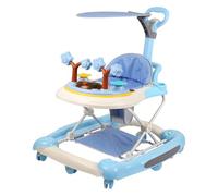 Homewell Aiuto per primi passi 3 in 1, cavallo a dondolo, seggiolone, altezza regolabile, aiuto per la corsa con centro di apprendimento e protezione solare, aiuto per primi passi sviluppabile, baby