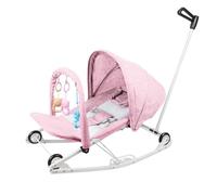 Homewell Altalena elettrica per neonati | Altalena per bambini con cintura a 3 punti e zanzariera, Culla a molla sicura e confortevole per neonati e bambini (rosa)