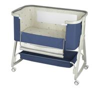 homewell Lettino 2 in 1 per bambini e culla con zanzariera, regolabile in altezza in 6 posizioni e regolazione dell'inclinazione, per casa e in viaggio (blu)