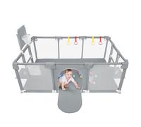 Homewell Parco per bambini con 50 palle oceaniche 180 x 120 cm, parco bebe con cesto da basket e anello di trazione a mano, interno ed esterno ampio parco bambino