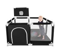 Homewell Parco per bambini con 50 palline, parco per bambini con cesto da basket e anello di trazione a mano, interno ed esterno, ampio parco per bambini, centro attività per bambini (126 x 126 x 66