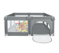 Homewell Parco per bambini, parco per bambini, sicuro, 120 x 120 x 66 cm, area giochi con 2 accesso laterale con cerniera e 50 palle, cancelletto per bambini