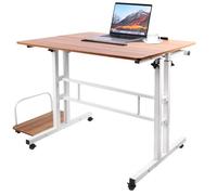homewell Scrivania per computer, scrivania seduta in piedi regolabile con vassoio per computer, PC Gaming Tavolo, telaio in metallo, per studiare, giocare, lavorare, camera da letto, impermeabile (80+