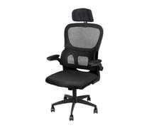 homewell Sedia da ufficio ergonomica, poltrona da gioco con ruote e poggiatesta regolabili, supporto lombare, rete traspirante, sedia reclinabile a 125°, girevole a 360° (nero)
