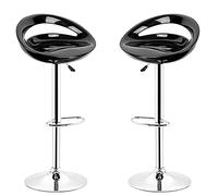 homewell Sgabello da bar in acciaio inox, ABS, altezza regolabile (2 pezzi)