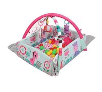 Homewell Tappeto evolutivo per bambini, tappeto musicale per neonati con 30 palline oceaniche, tappeto da gioco per bambini composto da giocattoli rimovibili(rosa, S5)