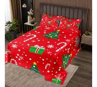 Homewish Christmas Candy Cane Coverlet Set Doppio