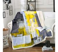 Homewish Coperta da tiro ad acquerello per divano, coperta in pile grigio tie dye, coperta astratta sherpa, coperta estetica a doppia dimensione, coperta da letto con graffiti, super accogliente, tra