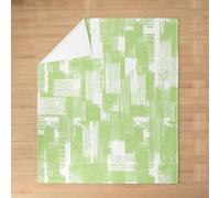 Homewish Coperta di flanella a righe verde Ombre 76,2 x 101,6 cm per divano | Arte astratta graffiti coperte in pile per letto divano retrò pittura a olio stile sfocato tiro leggero accogliente