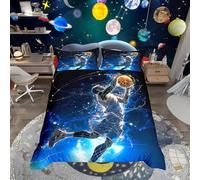 Homewish Copripiumino 220 x 240 Bambino Pallacanestro, Parure da Letto per Bambini 2 Persone Tema Sportivo, Set di Fodere per Cuscini Stampate Giocatore di Pallacanestro, Copriletto Giochi di