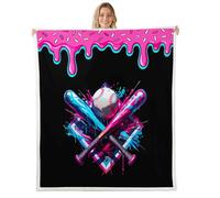 Homewish Ice Cream Baseball Fleece Coperta 76x102cm per Divano