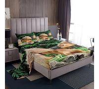 Homewish Kawaii Capybara lenzuolo con angoli per ragazzi ragazze bambini, divertenti lenzuola per mangiare capibara per animali domestici, regalo per gli amanti dei capibara, set di lenzuola, lenzuolo