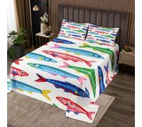 Homewish Kids Cute Ocean Fish Coverlet Set doppio