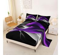 Homewish Lenzuolo con angoli elasticizzati per letto king size, linea | Ombre Lines Lenzuola con angoli profondi 16 in / 40 cm, set di lenzuola moderne di lusso Lines Art