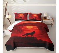 Homewish Lonely Howling Wolf - Copriletto singolo in microfibra