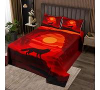 Homewish Lonely Howling Wolf - Set copripiumino singolo
